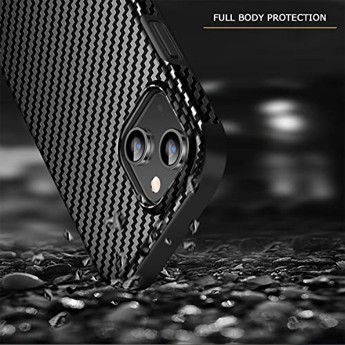 Tasikar Compatible With Iphone 14 Plus Case, Carbon Fiber Leather Texture With Tpu Bumper Slim Protective Case, Black #TOP2