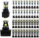 WLJH 40 Pack 194 168 T10 T5 LED Bulbs With Sockets, Non Polarity, Dimmable, For Dash Cluster Dome Map Door...