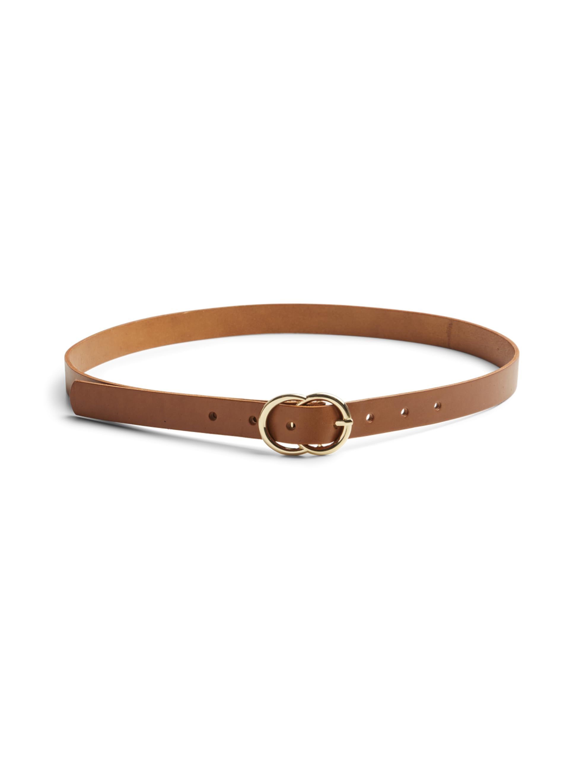 PIECES Pcnisia Leather Jeans Belt, Cognac/detail: gold trim, 90