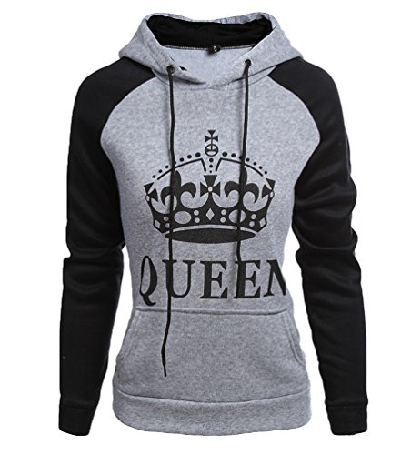 ZKOO Mann & Frau Paar Hoodies King & Queen Krone Drucken Pärchen Pullover Cover