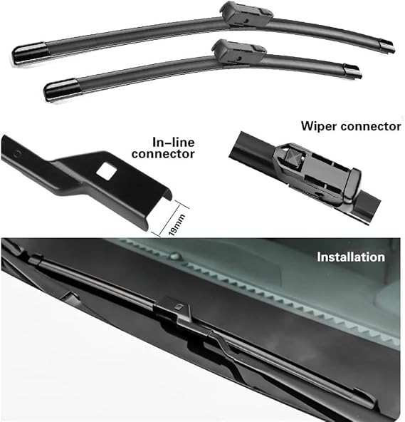 Front & Rear Wiper Set For Peugeot 208 2012-2018 2015 2016 2017 coated windshield wiper blade 26
