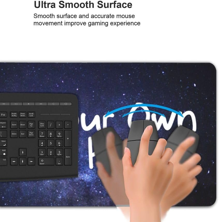 Customized Large Mouse Pad Design Your Own Add Photo Picture Text Logo Non-Slip Personalized Desk Pads for Office Home, 40 Colors, 35.5"x16"