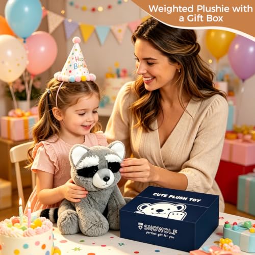 Raccoon Weighted Stuffed Animal Toys, 9in Soft Cute Plush Pillow, 2.1 LBs by SNOWOLF - Used condition - Image 4