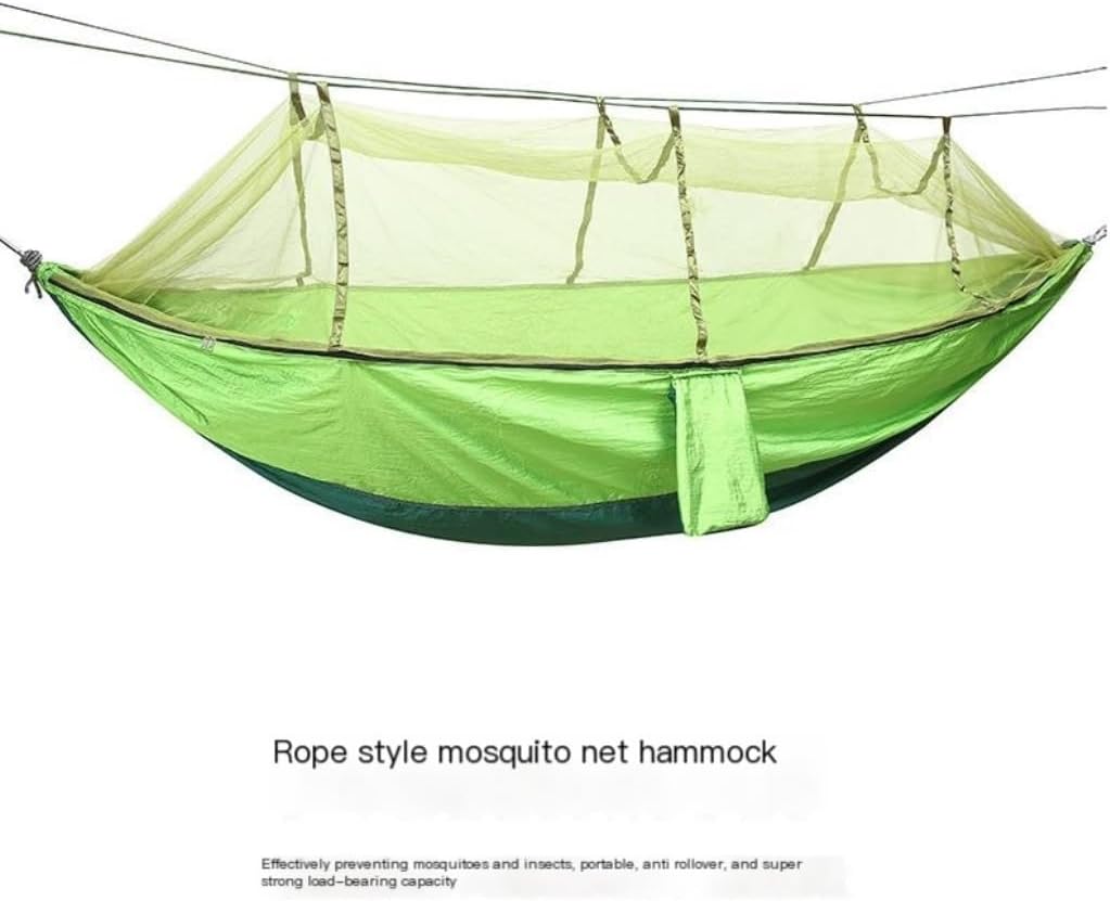 Outdoor Camping Hammock, Hammock with Mosquito Net, Lightweight Parachute Nylon, Single Travel Hammock, Backpacking Hiking Camping Equipment
