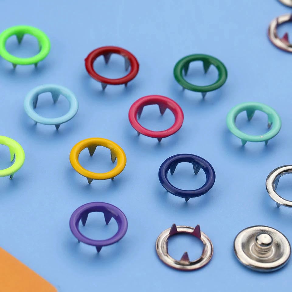 Bottoni automatici a pressione con punte in metallo, perni cavi, con pinze, kit di strumenti per cucire vestiti, indumenti, borse, scarpe - 2640 pezzi senza pinze