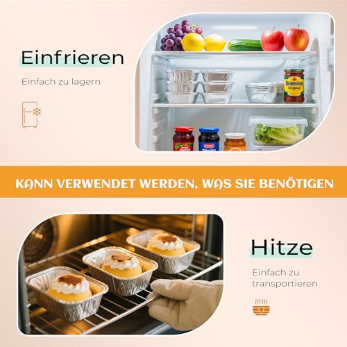 BTSD-home 25 Stück Aluschalen Grillschalen Auflaufform mit Deckel Aluminium Schalen 600 ml Aluminiumfolie Schalen Behälter für Backen, Braten, Kochen