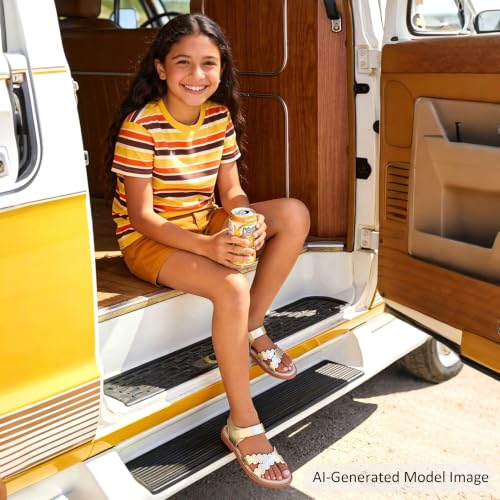 Image of Felix & Flora Toddler Girl Sandals - Little Girl Easter Dress Shoes Lightweight Open Toe Beach Holiday Flats