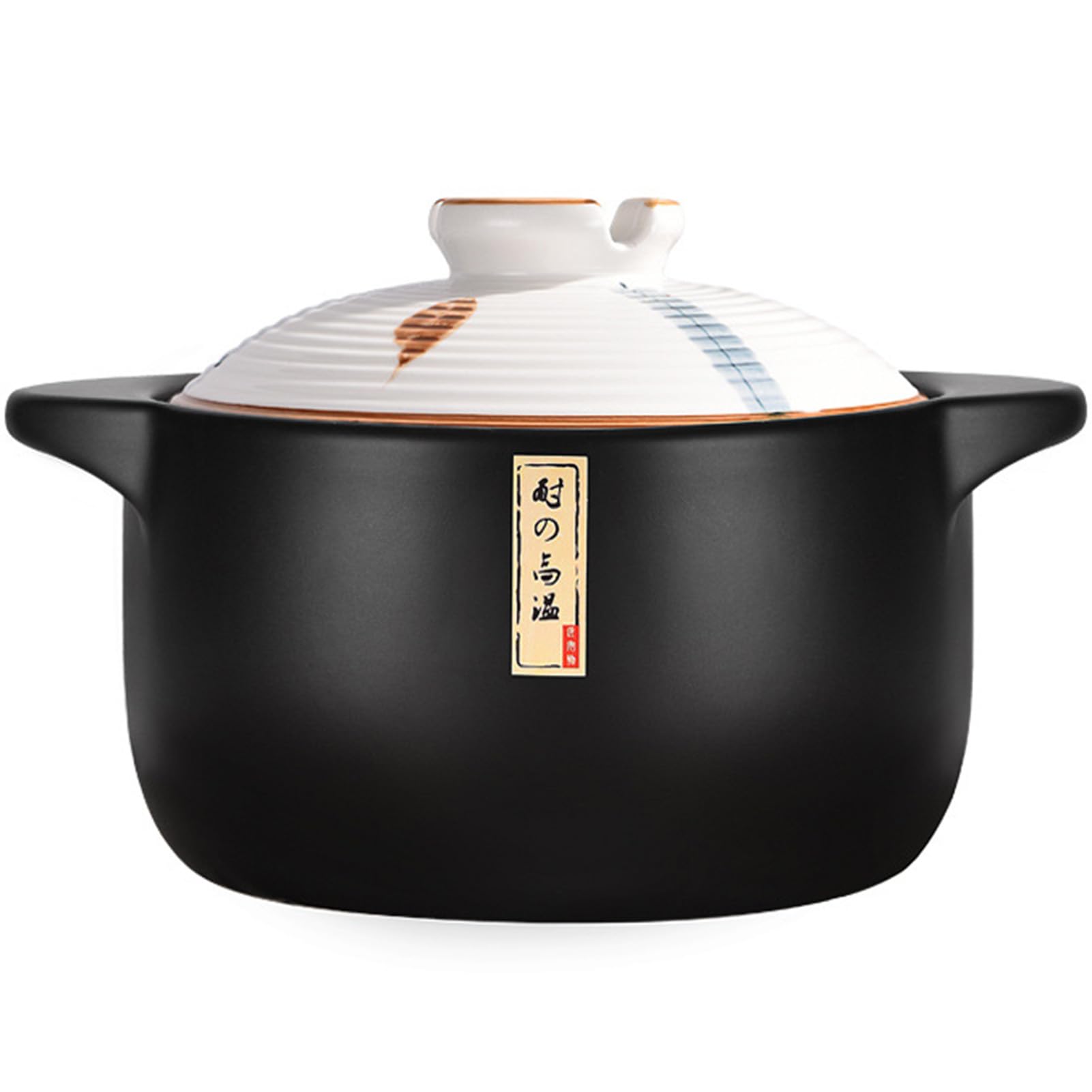 VHJdtE Ceramic stew pots, Small Copper Saucepans Casserole Clay with Lid, Earthenware Rice Pots(4.5L/4.1Quarts)