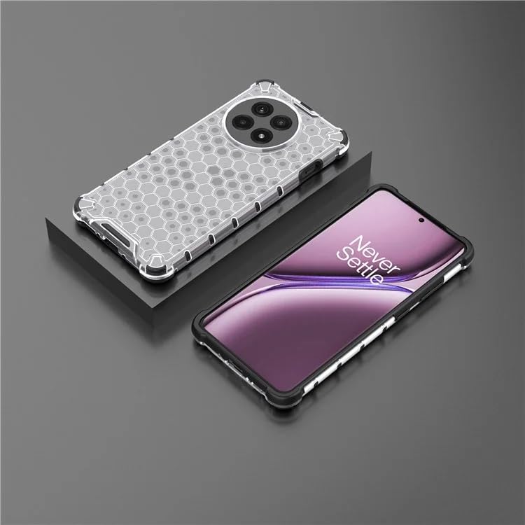 Image of Hard PC Back Case Cover for Oneplus 13R Honeycomb Pattern Anti Slip Ultra Thin Shockproof Reinforced Corners (Polycarbonate|Clear)