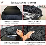 WALSER Abdeckung Auto Indoor Stretch, Autoabdeckung Winter, staubdichte Autogarage, Autoplane, Autogarage für Innen, Abdeckplane Größe 2 schwarz
