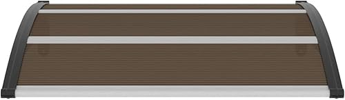 Miniatura 4 de Gecheer Toldo para puerta de entrada, patio, exterior, color negro, 47.2 x 39.4 pulgadas, PC, lluvia, luz solar, protección contra la nieve, color