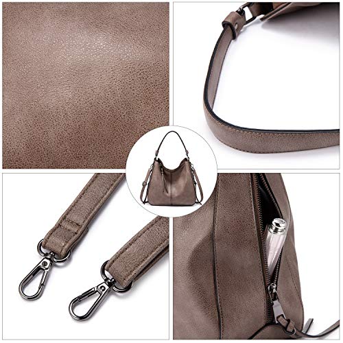 Image of Realer Hobo Crossbody Bags for Women Designer Faux Leather Hobo Handbags Retro Large Size Shoulder Bag Bucket Purse