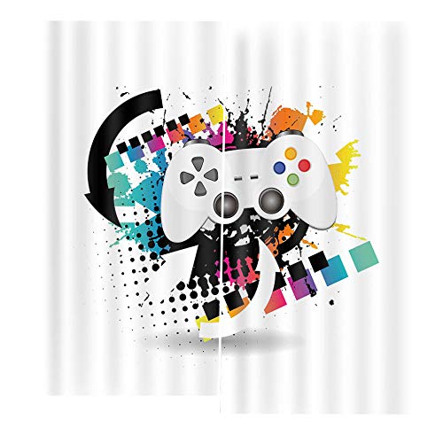 Gardine Blackout - Blickdichte Verdunklungsgardine - Gaming-Tastatur Vorhang Gardinen 2Er Set,150 X 166 cm