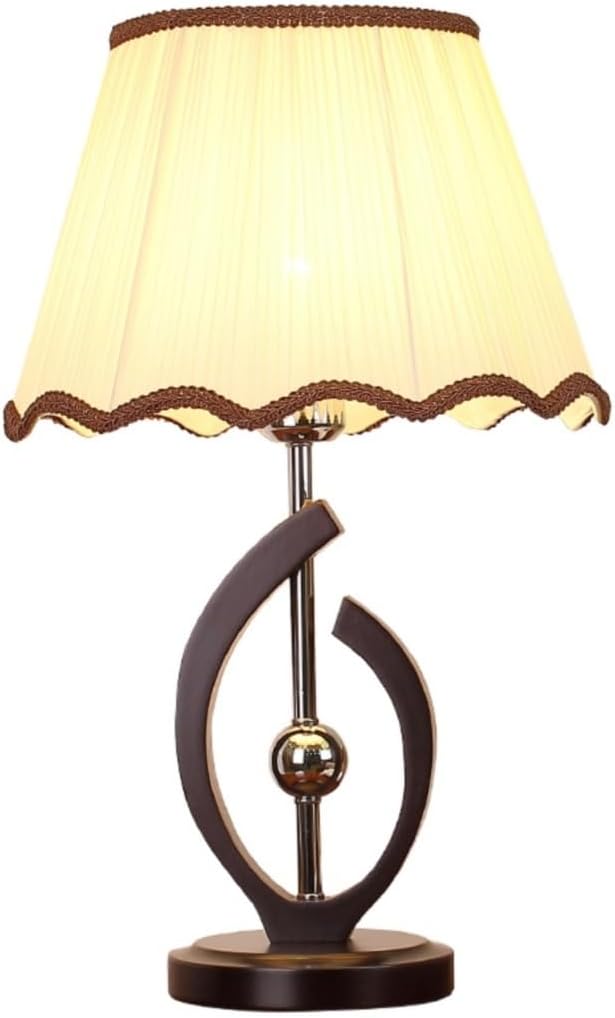 テーブルランプ おしゃれ ベッドサイドランプ テーブルライト 木製ベースのベッドサイドランプファブリックランプシェードナイトスタンド