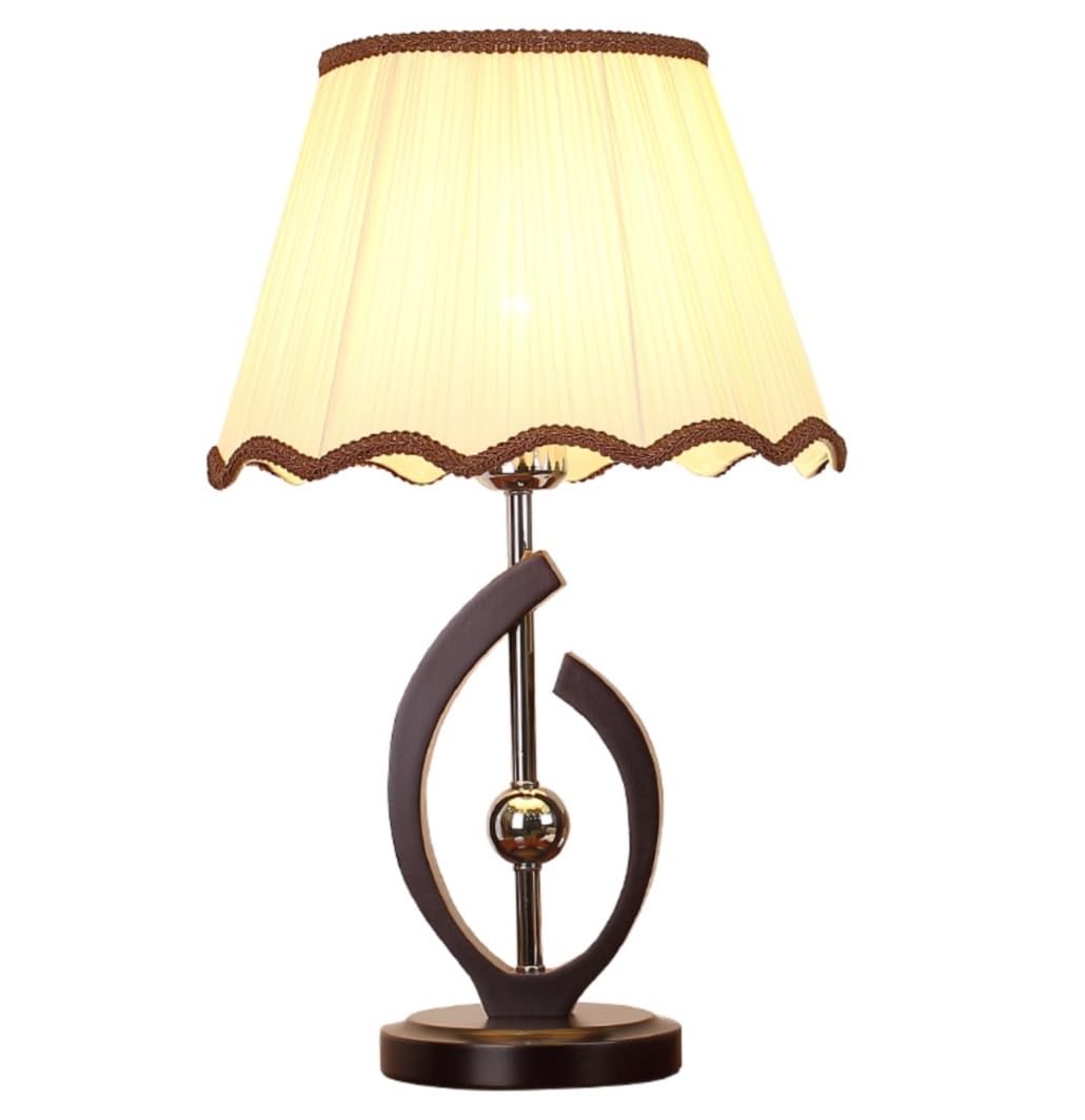 AZHKJKZH Table Lamp Wooden Base Bedside Lamp Fabric Lampshade Nightstand Bedroom Living Room Decorative for Home