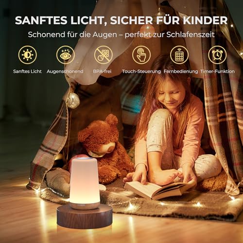 LED Nachttischlampe, Nachtlicht für Schlafzimmer & Kinderzimmer – Bild 2