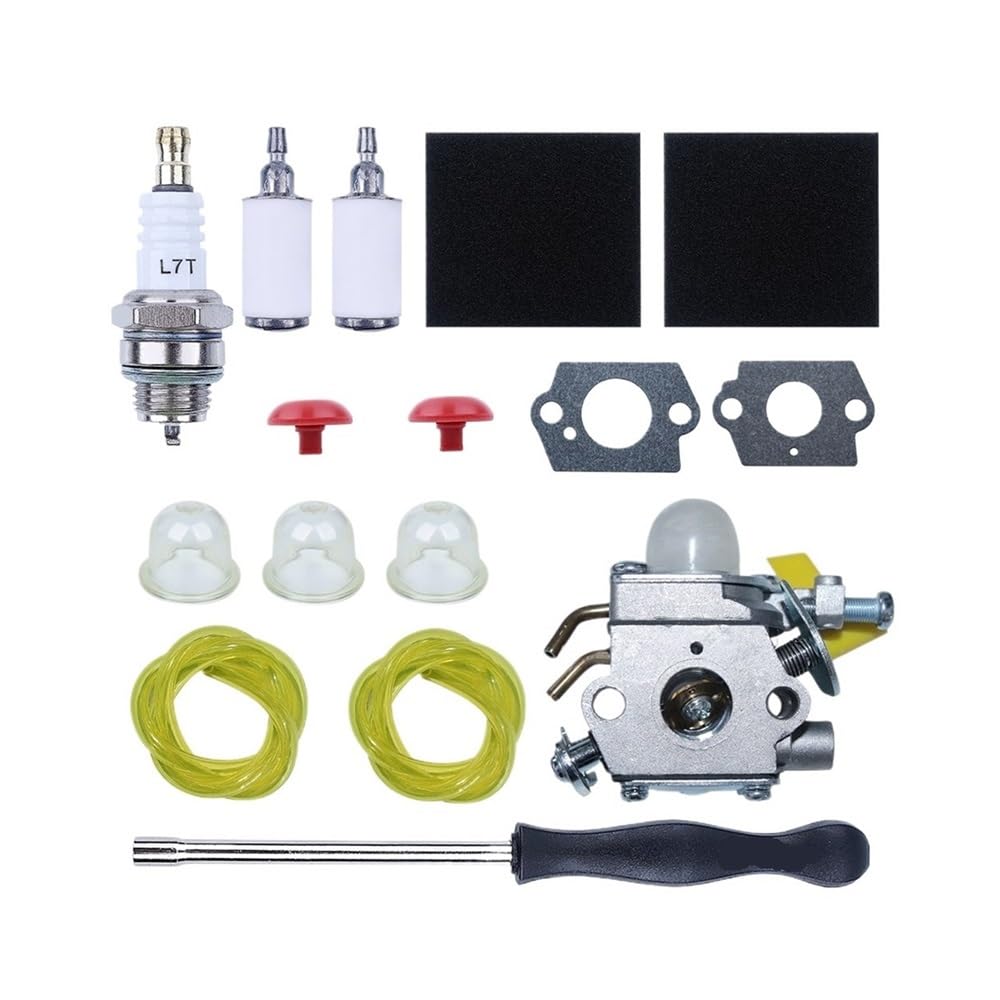 Filtro de aire y combustible compatible with carburador compatible con recortadora de 30 cc y 26 cc. Herramienta de ajuste del carburador.