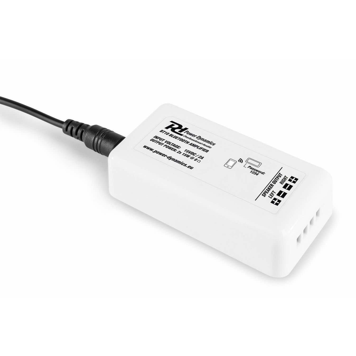 Power Dynamics BT10SET - Set d'Enceintes de Plafond avec Amplificateur Bluetooth, 60 Watts Max, Amplificateur Stéréo Classe D, 2X Haut-Parleurs Encastrable 5"