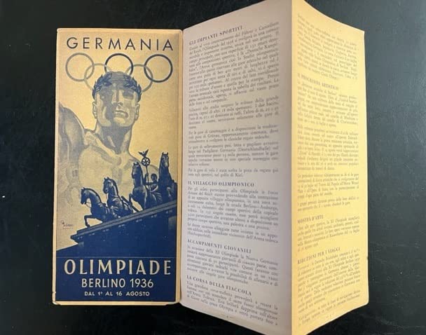 Germania. Olimpiade Berlino 1936 dal 1o al 16 Agosto (pieghevole promozionale