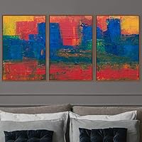 3 Piece Framed Canvas Wall Art Abstract Colorful Pictures Canvas Prints Home Artwork Decoration for Living Room,Bedroom - 16