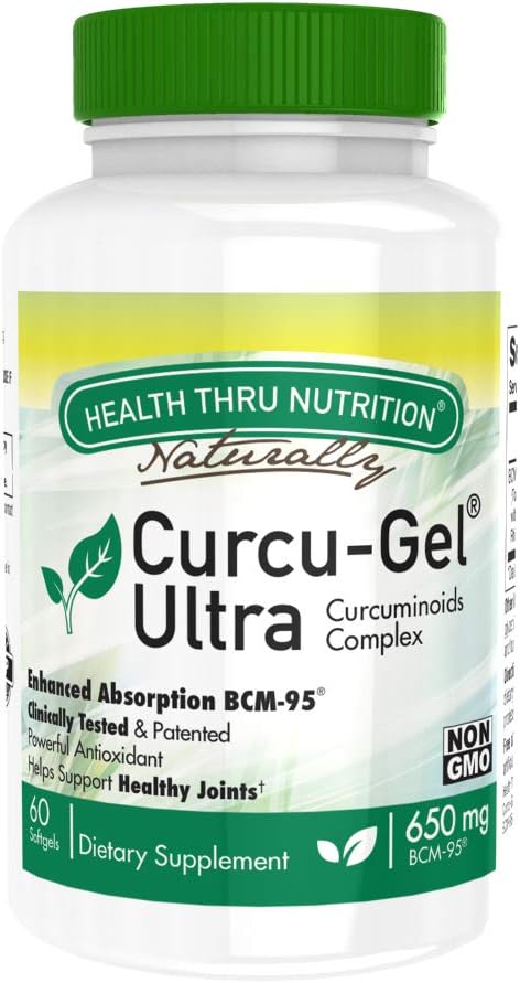 Health Thru Nutrition 650 Mg Bcm-95 Bio-Curcumin Complex Curcu-Gel Ultra, 60 Count
