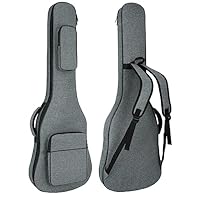 Safe Protection：The guitar gig bag adopts gray waterproof fabric ,urable rubber base and 0.45 in thicker padding, which can protect guitar from collsion and damage. Neck Protection: The durable neck strap can hold the guitar in place, and the reinfor...