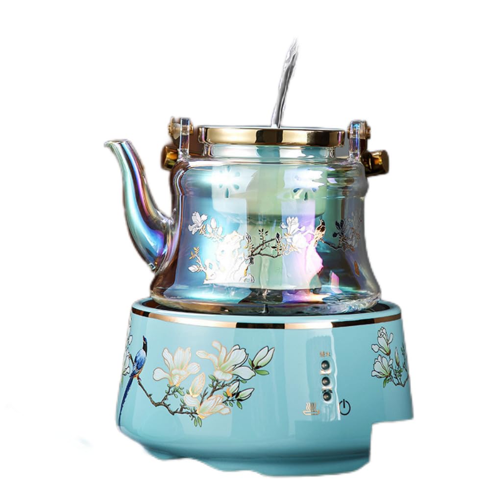 Amazon.com | Usoway 陶瓷电陶炉煮茶炉家用茶炉茶具玻璃烧水壶蒸茶壶 
