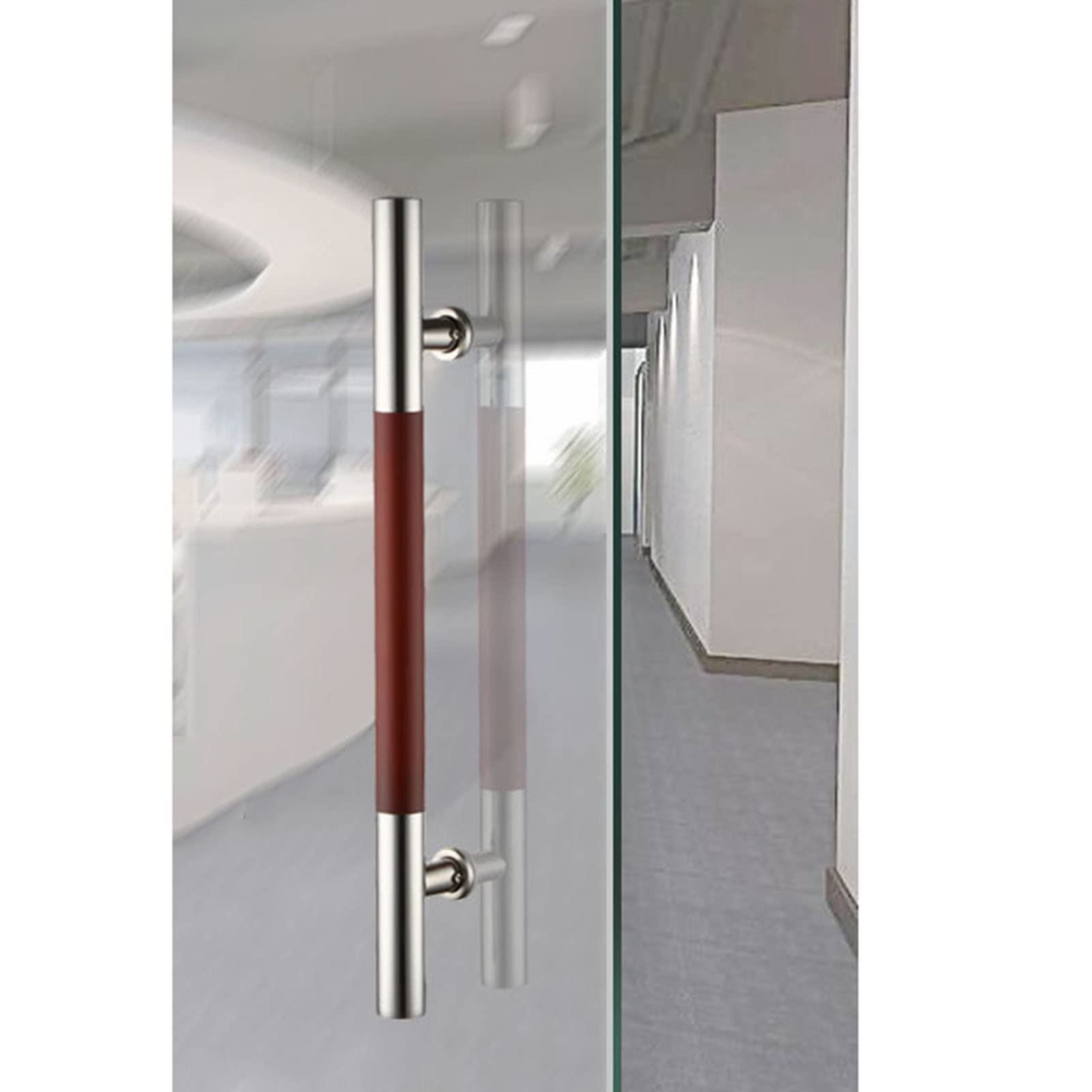 Poignée de porte coulissante en verre robuste acier inoxydable brossé