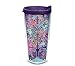 Tervis 1251714 Tree of Life Tumbler with Wrap and Royal Purple Lid 24oz, Clear