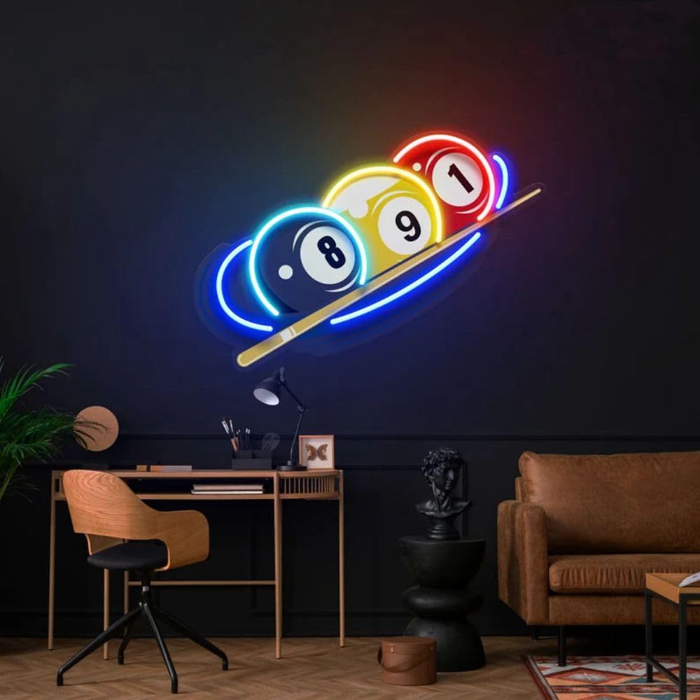 Amazon.com: Billiards Ball Neon Sign Led Neon Signs, Personalized Led ...