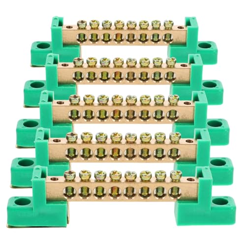 HOMOCONO 5piezas Bloques De Terminal De Para Conexiones Eléctricas Barra y Alta Conductividad y Seguridad Instalación Para Caja De Distribución