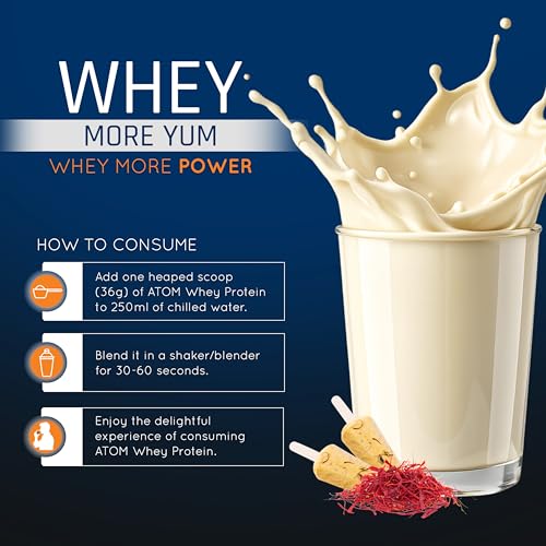 Image of Asitis Nutrition Atom Whey Protein 4Kilogram | 27G Protein | Isolate & Concentrate | Kesar Kulfi | Usa Labdoor Certified | With Digestive Enzymes For Better Absorption,111 Servings