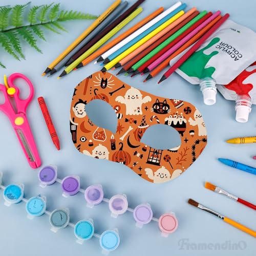 Framendino, 24 Pack White Paper Mache Art Masks Half Face Masquerade DIY Blank Hand Painted for Halloween Cosplay Party by Framendino - Image 3