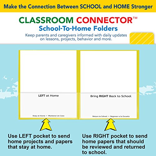 C-Line Classroom Connector School-To-Home Folders, Yellow, 25 Per Box (32006) #TOP4