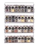 SWOMMOLY Wall Mount Spice Rack, 4 Pack Stackable Foldable Spice Racks Organizer,Silver,Large