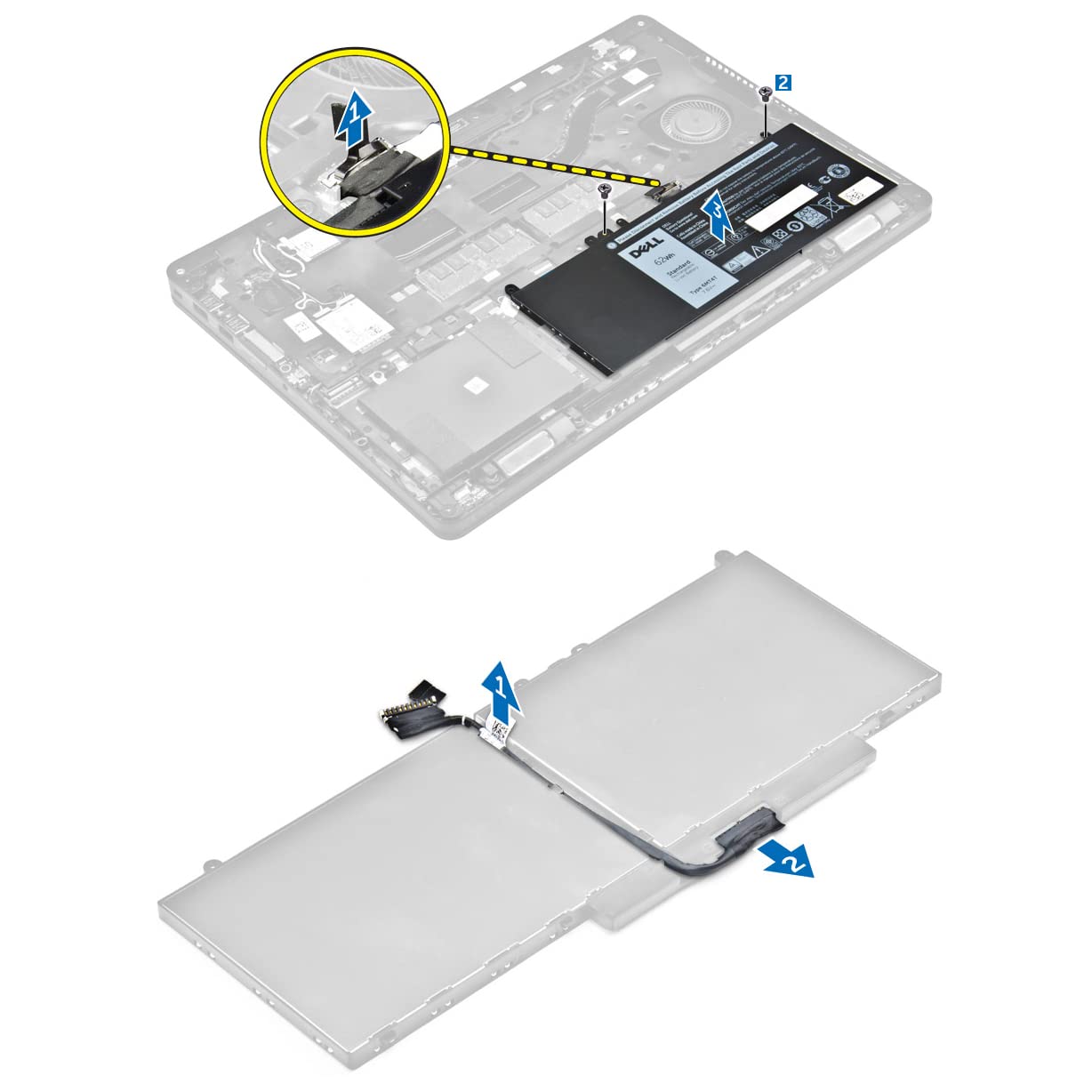 Deal4GO ADM80 3-CELL/4-CELL Battery Connector Cable G6J8P 0G6J8P DC020027Q00 Replacement for Dell Latitude E5570 5570 Precision 3510