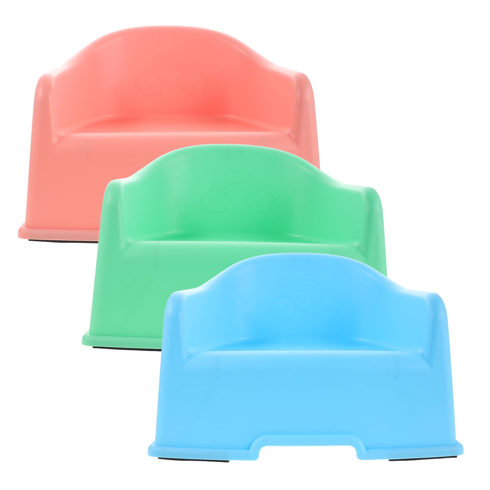 TOYANDONA Taburete de Baño para Pequeños 3 Piezas Taburete de Plástico Grueso Antideslizante Reposapiés Multifuncional para Ducha Lavabo y Cambio de Zapatos Colores Rosa Azul Verde