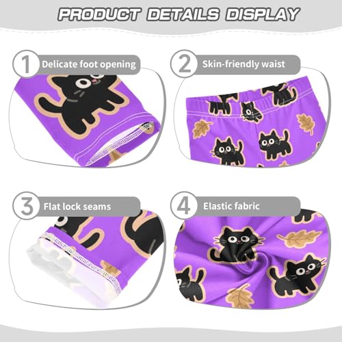 Girls' Leggings Black Cat Purple Kids Yoga Tights Pants 1 Pack 23022893