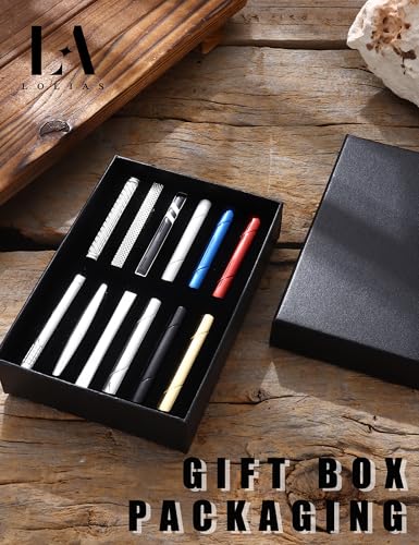 LOLIAS 12Pcs Tie Clips for Men Silver Black Gold Tone Tie Bar for Regular Ties Classic Tie Clasps Necktie Wedding Meeting Business Clips with Gift Box2