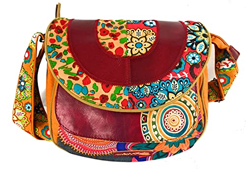 Sac ethnique en coton orange pour vos sorties, le sac à bandoulière idéal