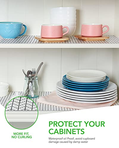 Jersow Premium 17.5 Inches X 30 Ft Shelf Liner, Non Adhesive Drawer Liner, Non-Slip Shelf Liners For Kitchen Cabinets, Waterproof Cabinet Liners For Shelves, Drawer, Refrigerator, White #TOP1