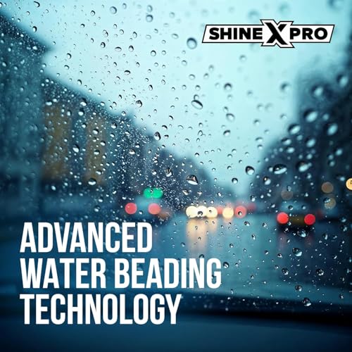 Image of ShineXPro Rain Repellent for Car - Long Lasting Hydrophobic Coating for All Glass Surfaces with ShineXPro Car Glass Water Repellent - Improve Road Visibility & Safety with Windshield Water Repellent