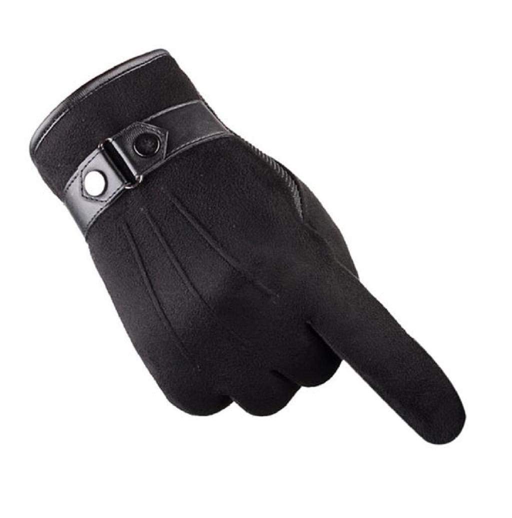 Unisex-Adult Rękawiczki Męskie Ciepły Ekran Motocyklowe Kalesony Anty Rękawiczki Snowboard Nowoczesne Casual Męskie Rękawiczki Zimowe Moda Ciepłe/Black/One Size