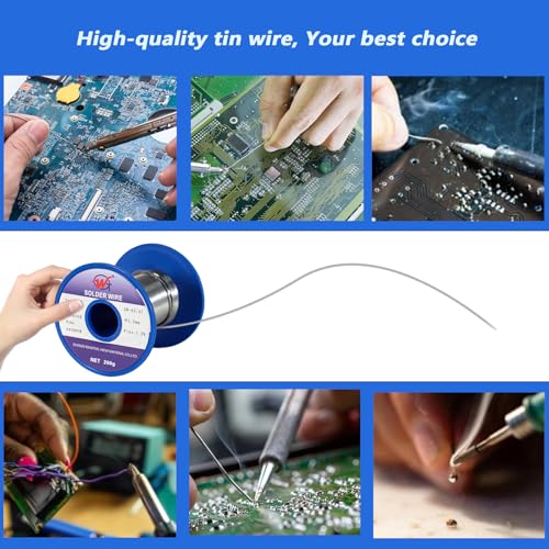 Image of 1.2mm 200g Solder Wire - High-Strength 63 /37 Tin-Lead Solder with 183℃ Low Melting Point for Electronics, Mechanical, Automotive, and Communications Industries