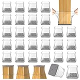 28 Pcs Protectores para Patas de Sillas, Almohadillas Antideslizantes de Silicona para Muebles, Protección para Suelos y...