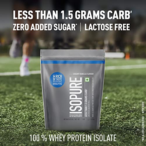 Image of Isopure 100% Whey Isolate Protein 1.10 lbs(500 gm) Creamy Vanilla, With Vitamins for Immune support, Lactose & Gluten-Free, Vegetarian protein for Men & Women.