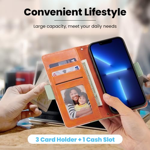 ZCDAYE Wallet Case for iPhone 15 Pro Max, Premium Colour Block Leather Phone Case Hoster - Image 4