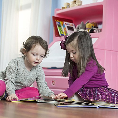 Step2 Lift And Hide Bookcase Toy Box Storage Chest For Kids - Durable Plastic Bookshelf Toys Organizer, Pink #TOP3