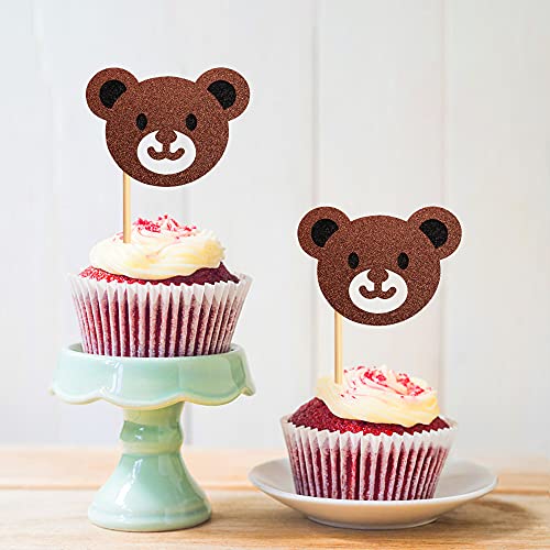 30 Stück Bären Cupcake Topper, süßer Bär, Cupcake Dekorationen, Kinderparty, Babyparty, Tiere, Motto-Feier, Geburtstag, Party Dekorationen