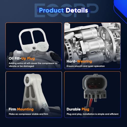 Image of ECCPP AC Compressor Fast Cooling 2014-2020 Fit for Chevrolet Impala 3.6L 2015-2017 Fit for GMC Terrain for Chevrolet Equinox 3.6L Air Conditioning Compressor